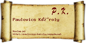 Paulovics Károly névjegykártya