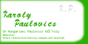 karoly paulovics business card